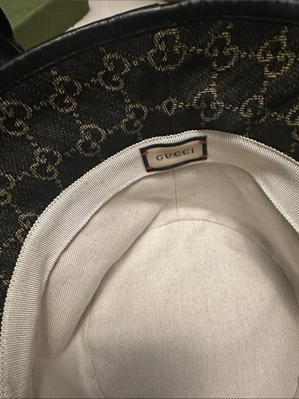 Gucci Black GG Monogram Canvas Slides with Matching Bucket Hat only for photo
